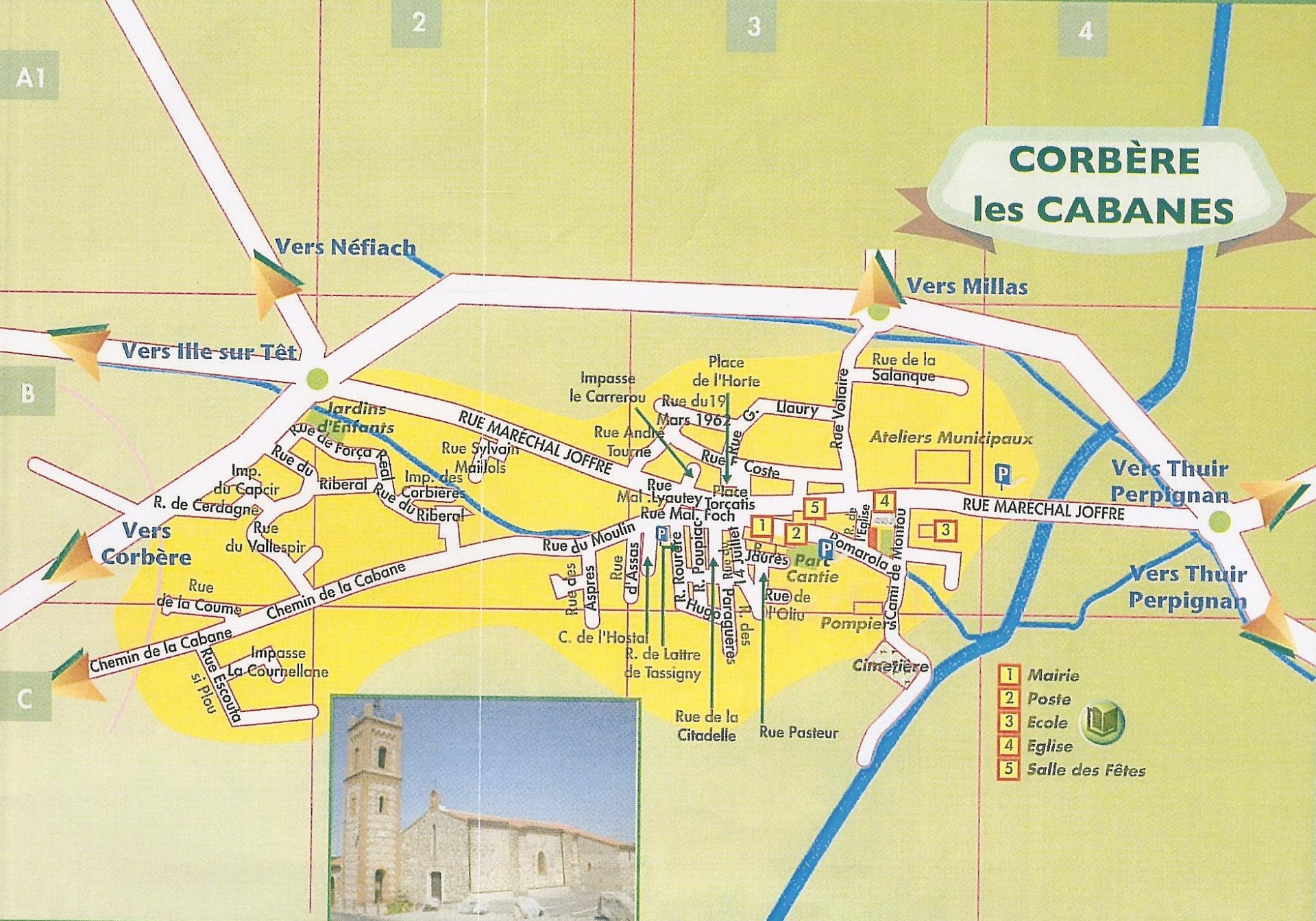 Plan du village de Corbère les Cabanes